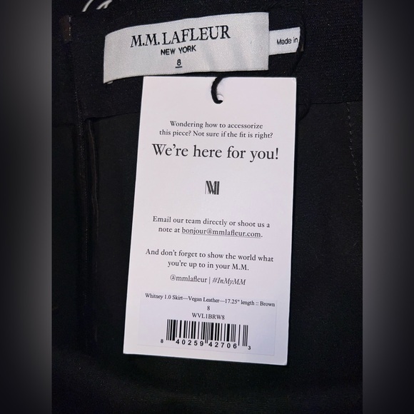 M.M. Lafleur The Whitney Skirt - Vegan Leather- Size 8 - Picture 4 of 4